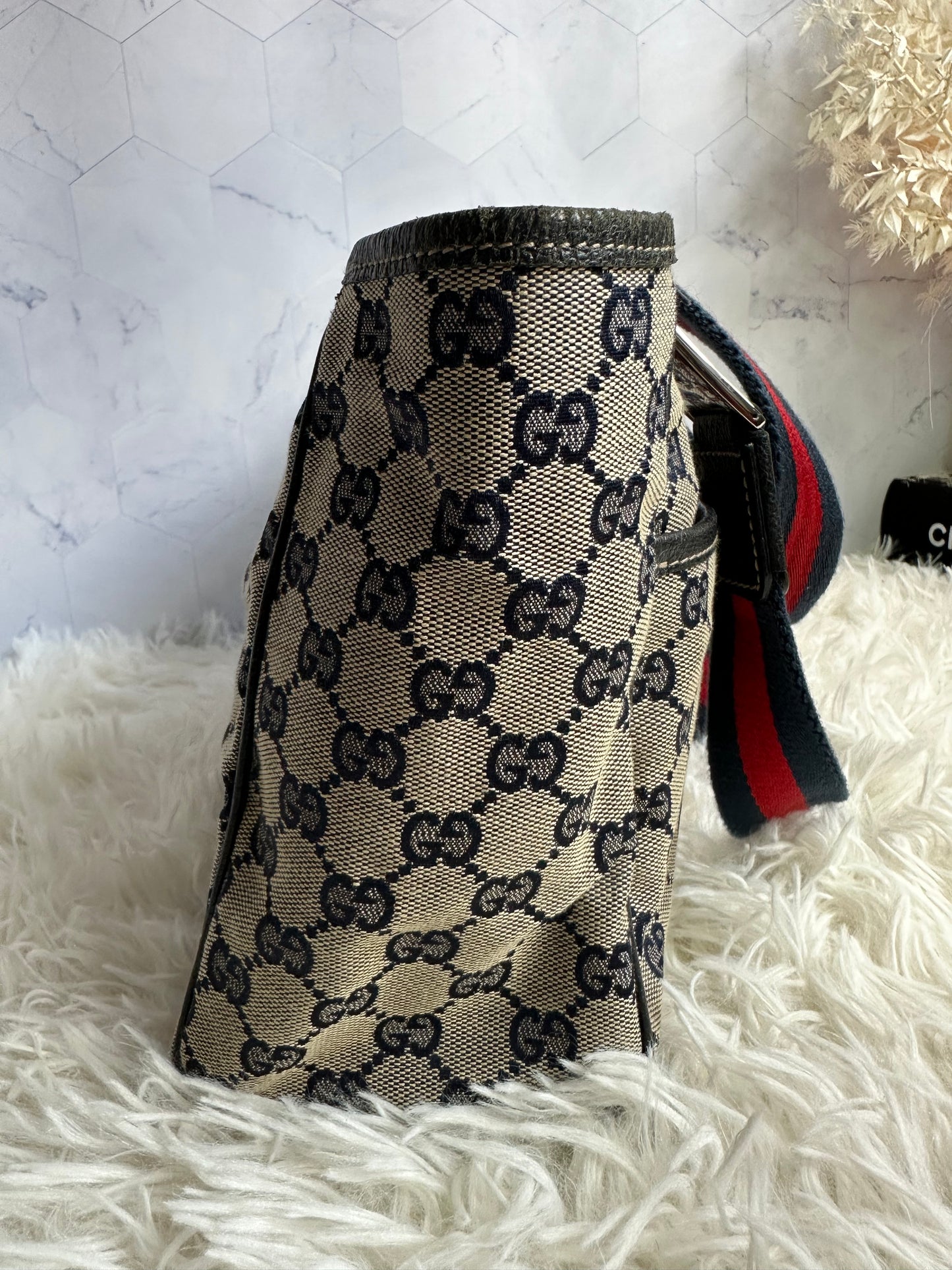 Gucci Vintage GG Canvas Web Tote